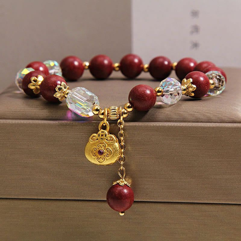 Wear FengShui Sandalwood Lucky Bag Charm Healing Bracelet