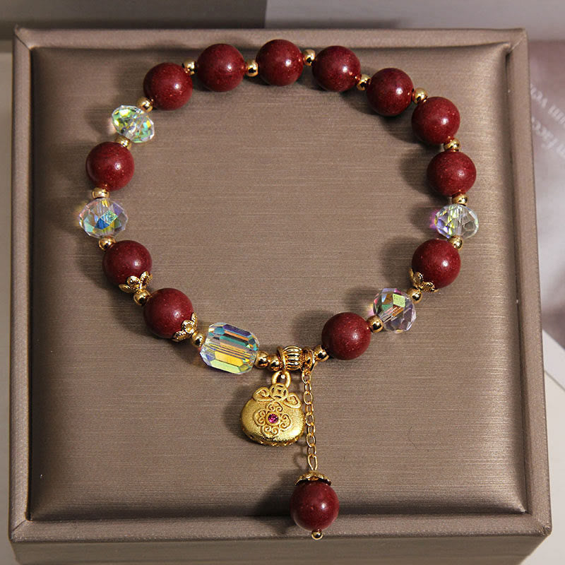 Wear FengShui Sandalwood Lucky Bag Charm Healing Bracelet
