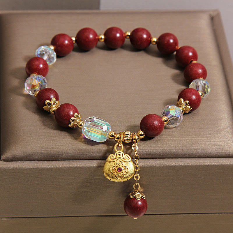 Wear FengShui Sandalwood Lucky Bag Charm Healing Bracelet