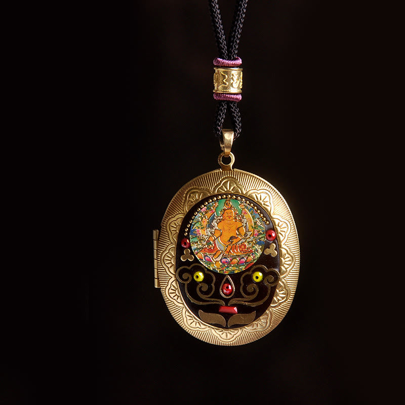 Wear FengShui Copper Kwan Yin Avalokitesvara Zakiram Wealth Pendant Necklace