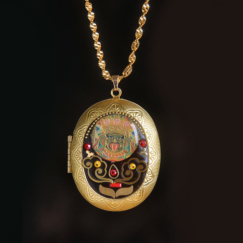 Wear FengShui Copper Kwan Yin Avalokitesvara Zakiram Wealth Pendant Necklace