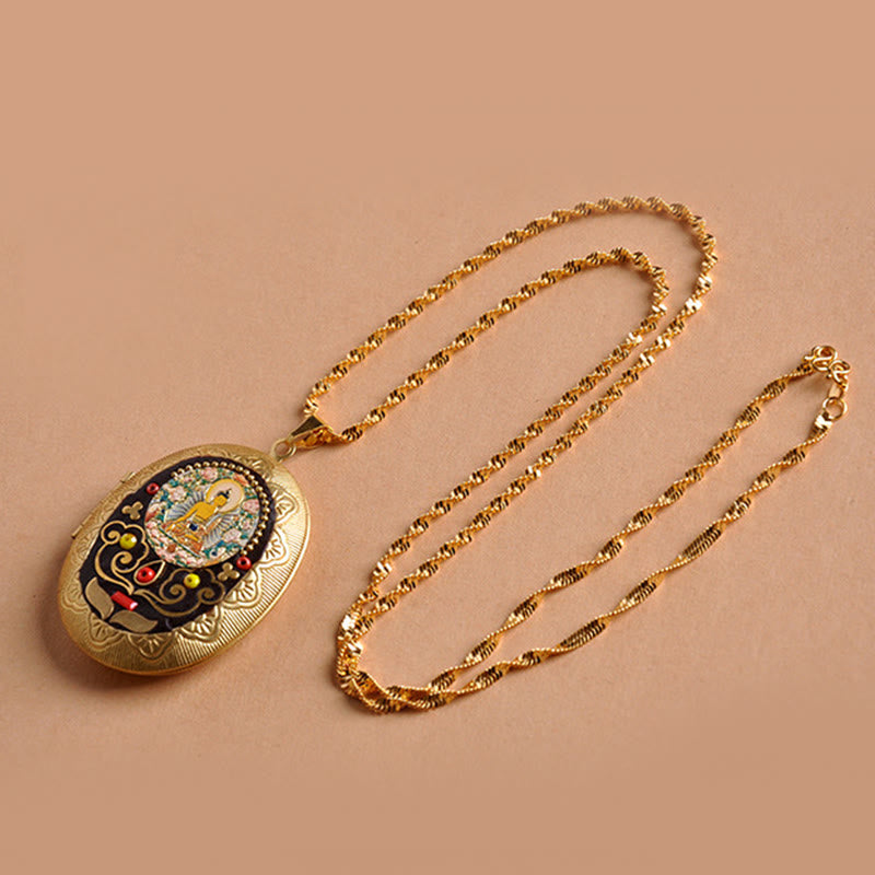Wear FengShui Copper Kwan Yin Avalokitesvara Zakiram Wealth Pendant Necklace