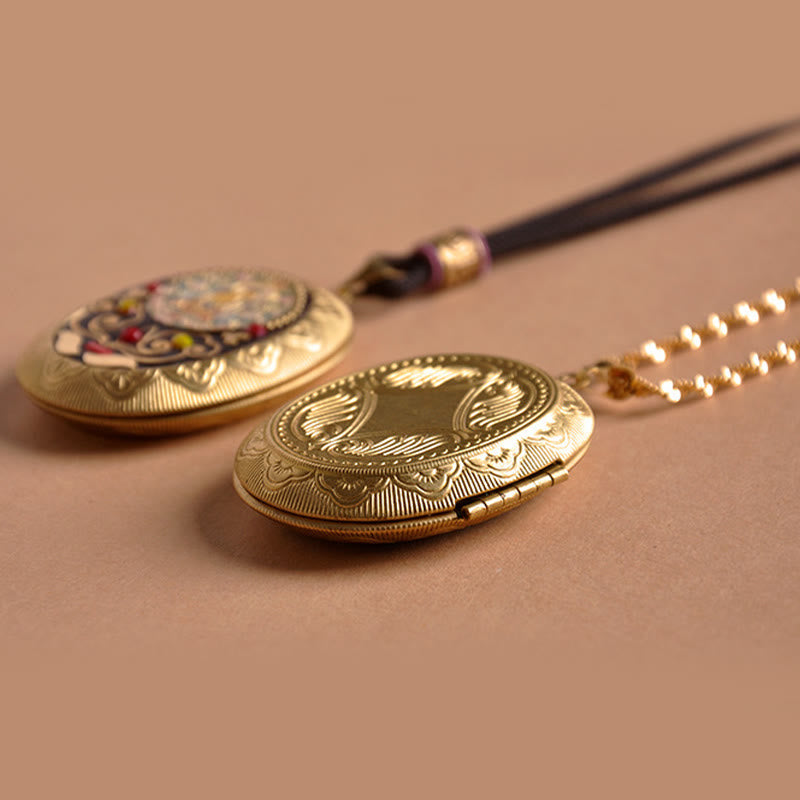 Wear FengShui Copper Kwan Yin Avalokitesvara Zakiram Wealth Pendant Necklace