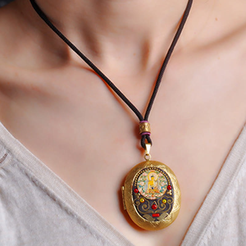 Wear FengShui Copper Kwan Yin Avalokitesvara Zakiram Wealth Pendant Necklace