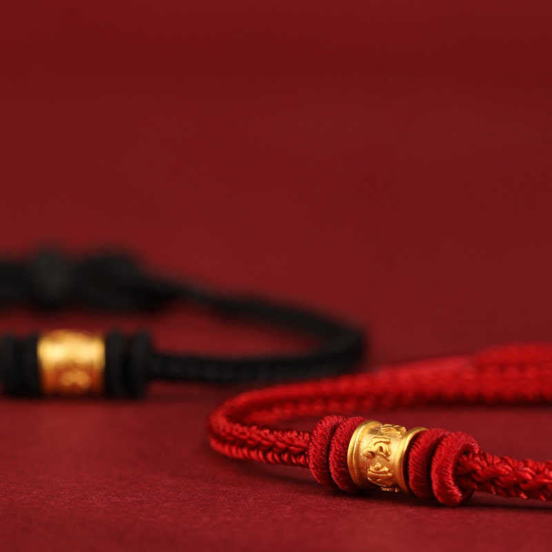 Wear FengShui Tibet Handmade 999 Gold Om Mani Padme Hum Luck Protection Bracelet