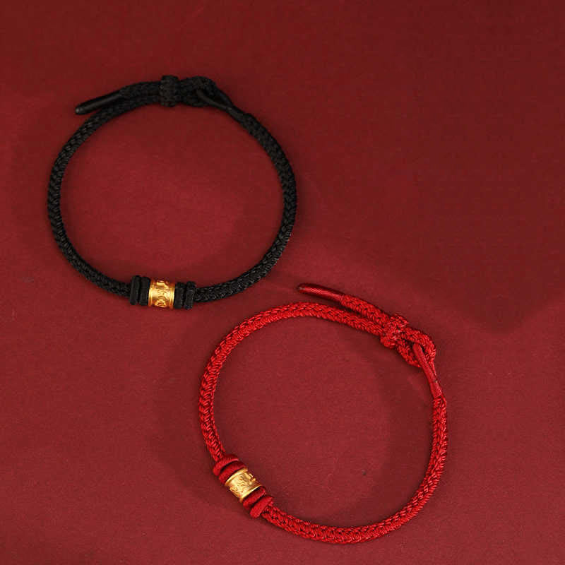 Wear FengShui Tibet Handmade 999 Gold Om Mani Padme Hum Luck Protection Bracelet