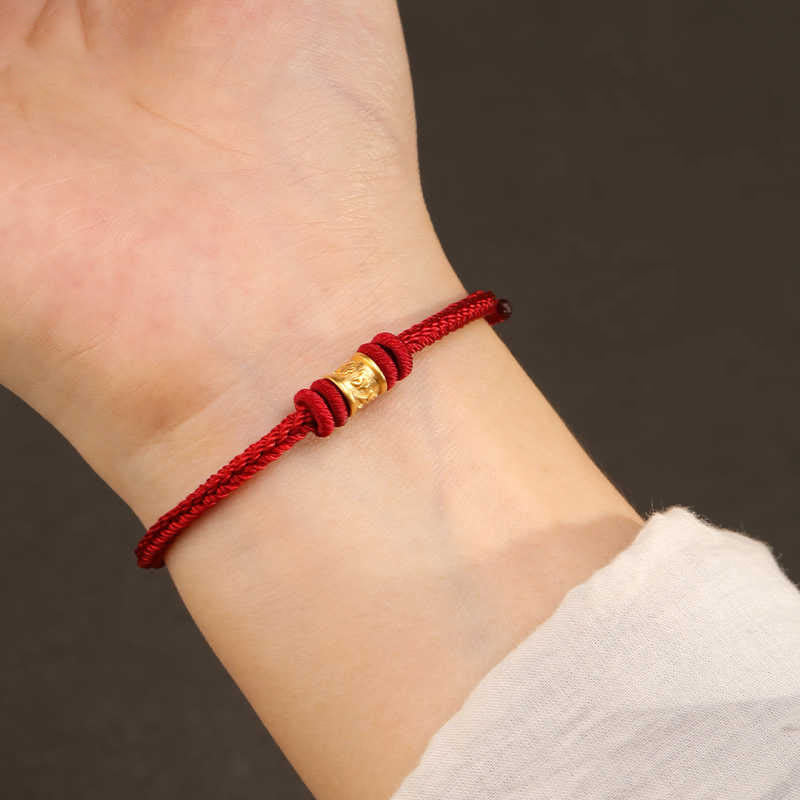 Wear FengShui Tibet Handmade 999 Gold Om Mani Padme Hum Luck Protection Bracelet