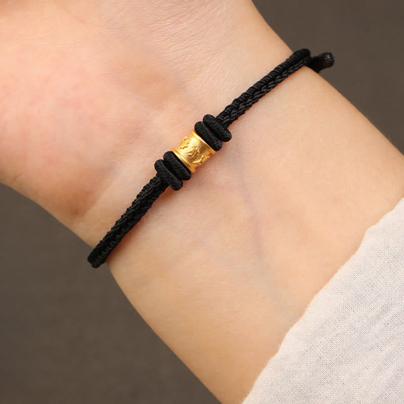 Wear FengShui Tibet Handmade 999 Gold Om Mani Padme Hum Luck Protection Bracelet