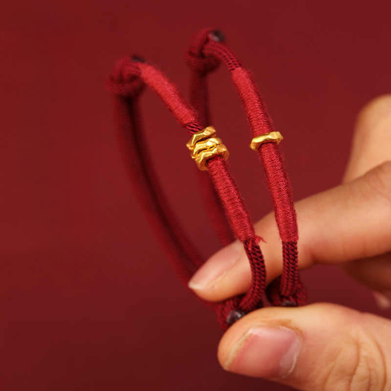 Wear FengShui 999 Gold Ring Design Handmade Luck Braided Red Rope Bracelet Anklet