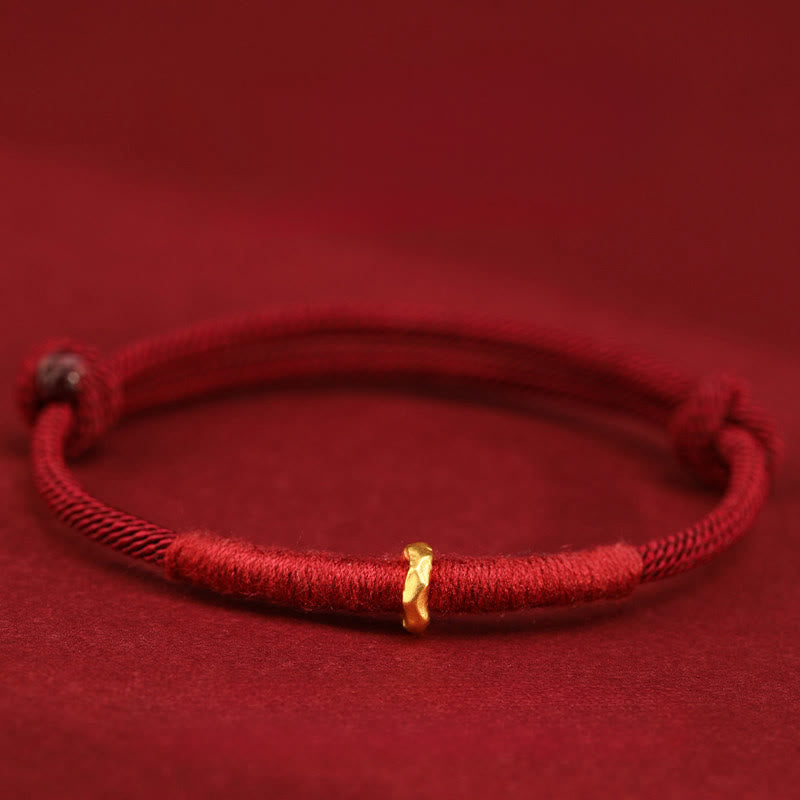 Wear FengShui 999 Gold Ring Design Handmade Luck Braided Red Rope Bracelet Anklet