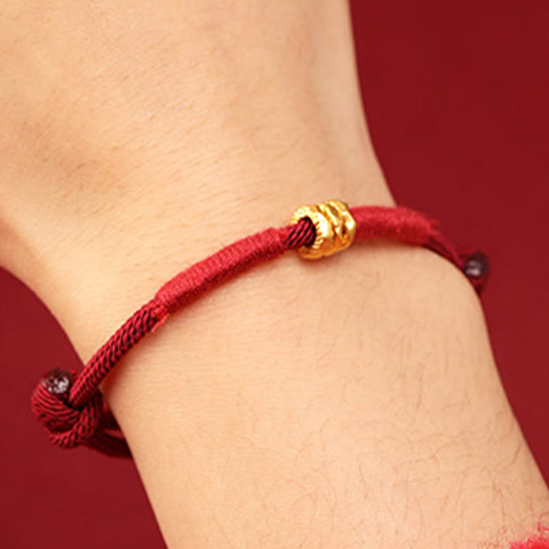 Wear FengShui 999 Gold Ring Design Handmade Luck Braided Red Rope Bracelet Anklet