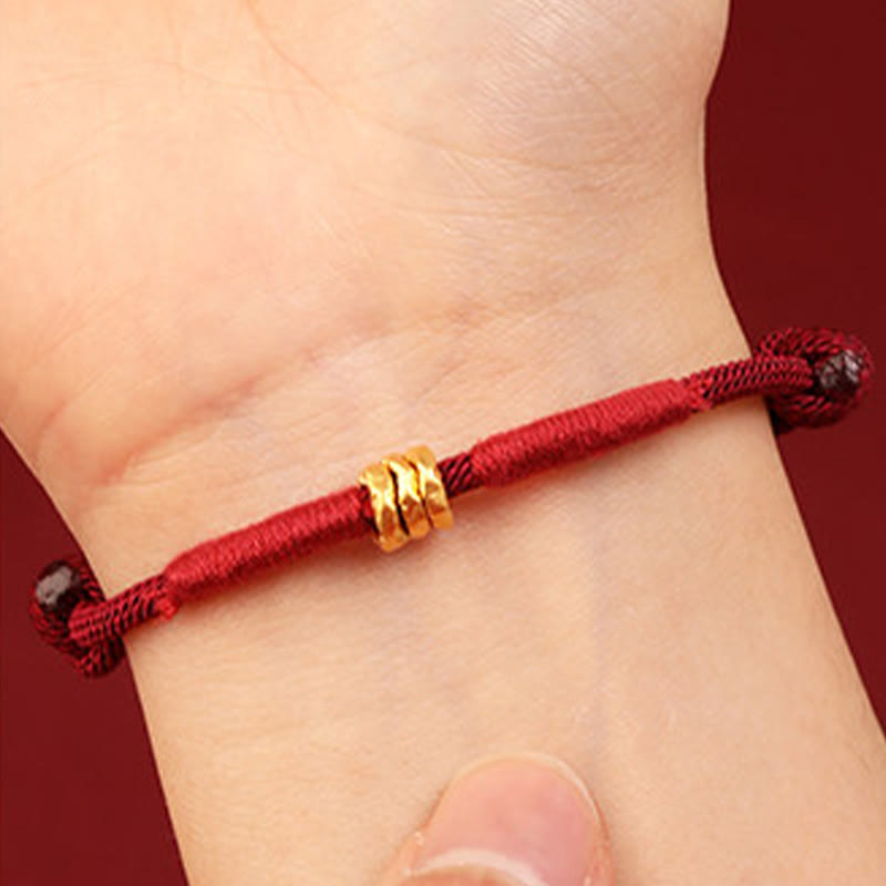 Wear FengShui 999 Gold Ring Design Handmade Luck Braided Red Rope Bracelet Anklet