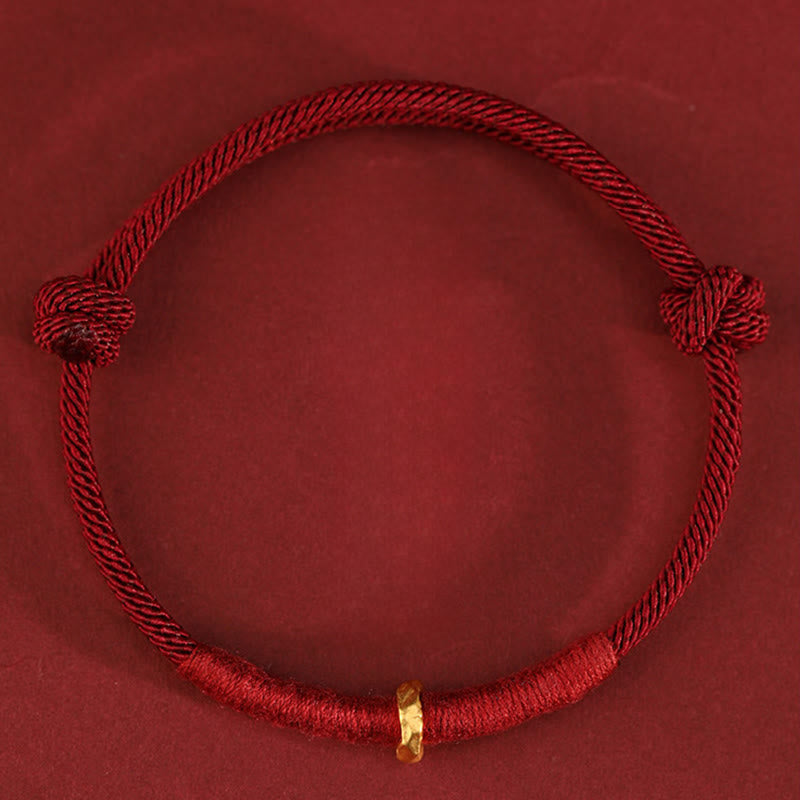 Wear FengShui 999 Gold Ring Design Handmade Luck Braided Red Rope Bracelet Anklet