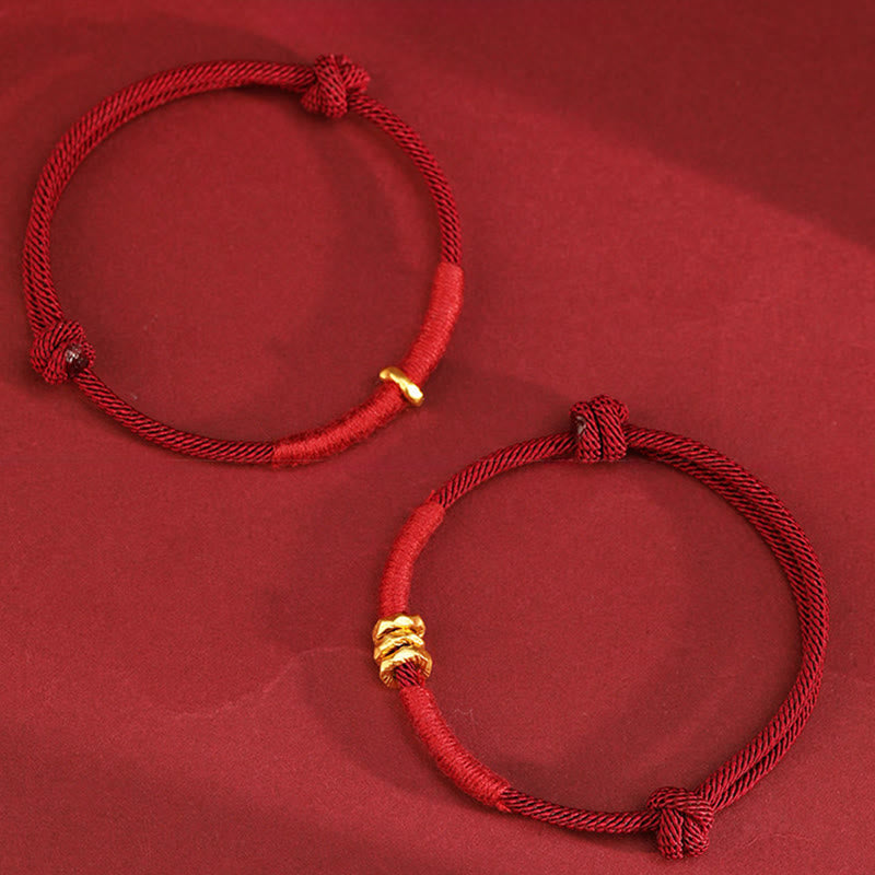 Wear FengShui 999 Gold Ring Design Handmade Luck Braided Red Rope Bracelet Anklet