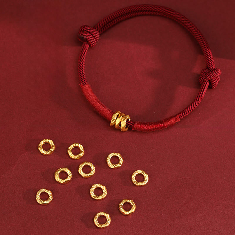 Wear FengShui 999 Gold Ring Design Handmade Luck Braided Red Rope Bracelet Anklet