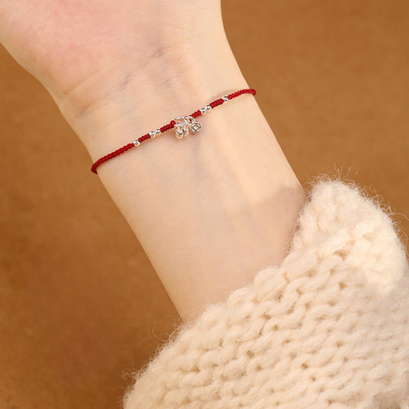 Wear FengShui Handcrafted 925 Sterling Silver Copper Coins Design Protection Strength Ultra-Thin Bracelet Anklet