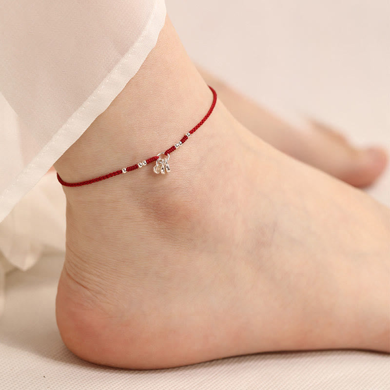 Wear FengShui Handcrafted 925 Sterling Silver Copper Coins Design Protection Strength Ultra-Thin Bracelet Anklet