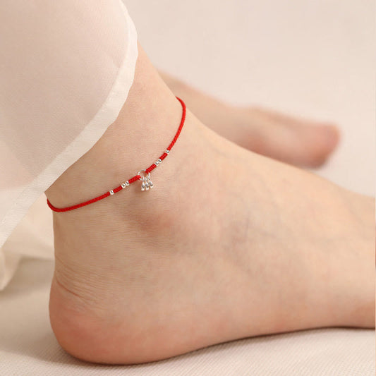 Wear FengShui Handcrafted 925 Sterling Silver Copper Coins Design Protection Strength Ultra-Thin Bracelet Anklet