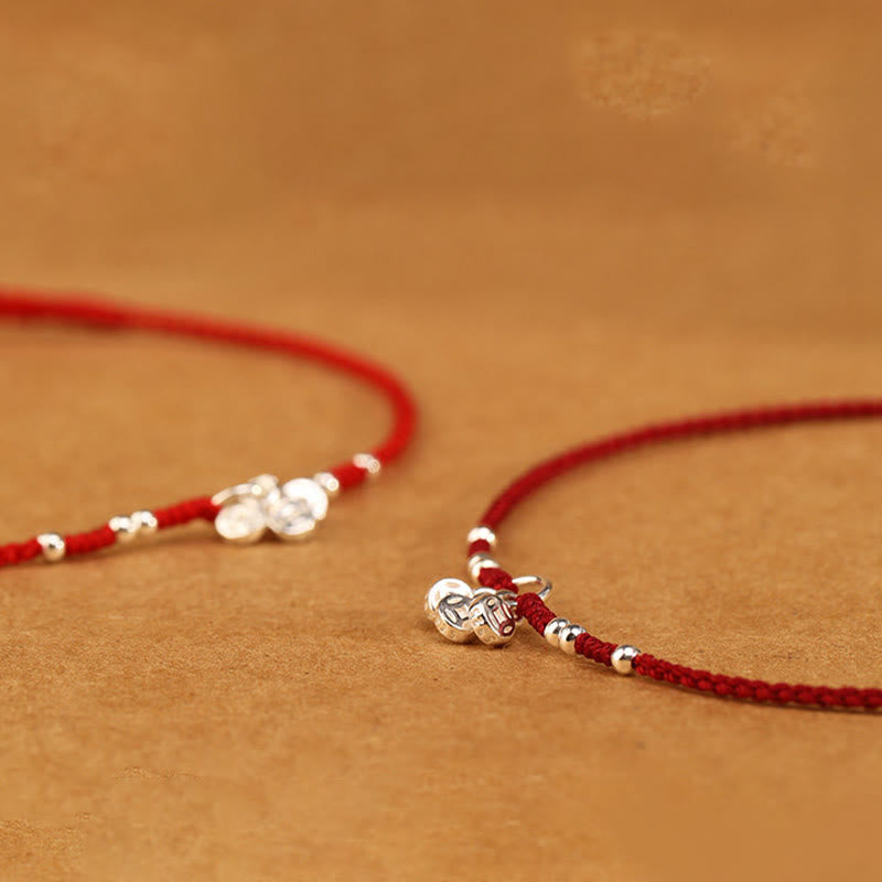 Wear FengShui Handcrafted 925 Sterling Silver Copper Coins Design Protection Strength Ultra-Thin Bracelet Anklet