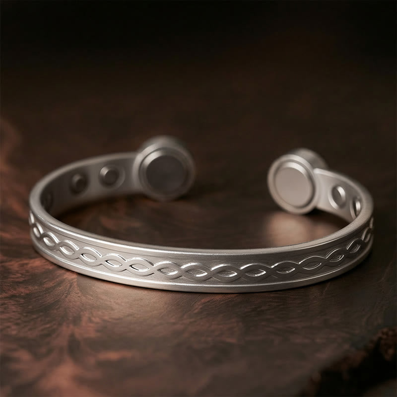 Wear FengShui Interwoven Loop Pattern Copper Balance Luck Open Cuff Bracelet Bangle