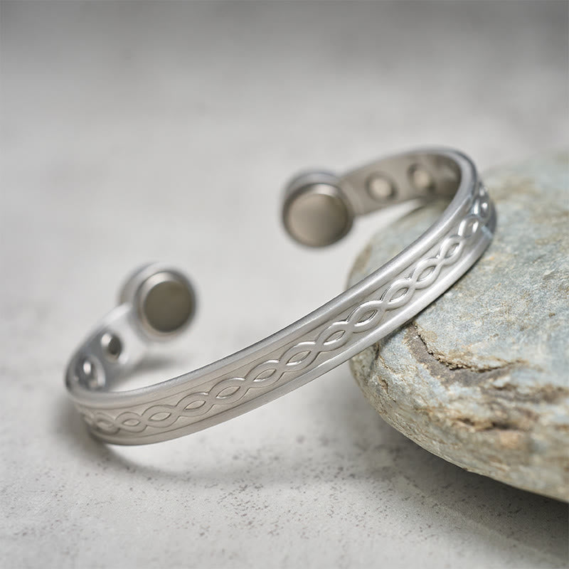 Wear FengShui Interwoven Loop Pattern Copper Balance Luck Open Cuff Bracelet Bangle
