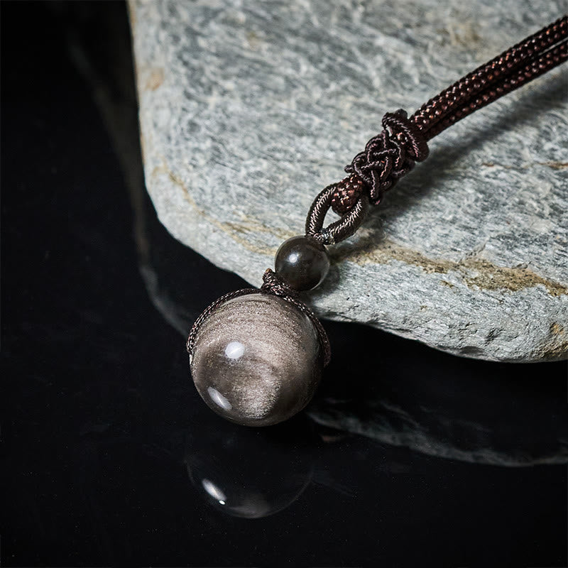 Wear FengShui Tiger's Eye Silver Sheen Obsidian Gold Sheen Obsidian Rainbow Obsidian Positive Necklace Pendant