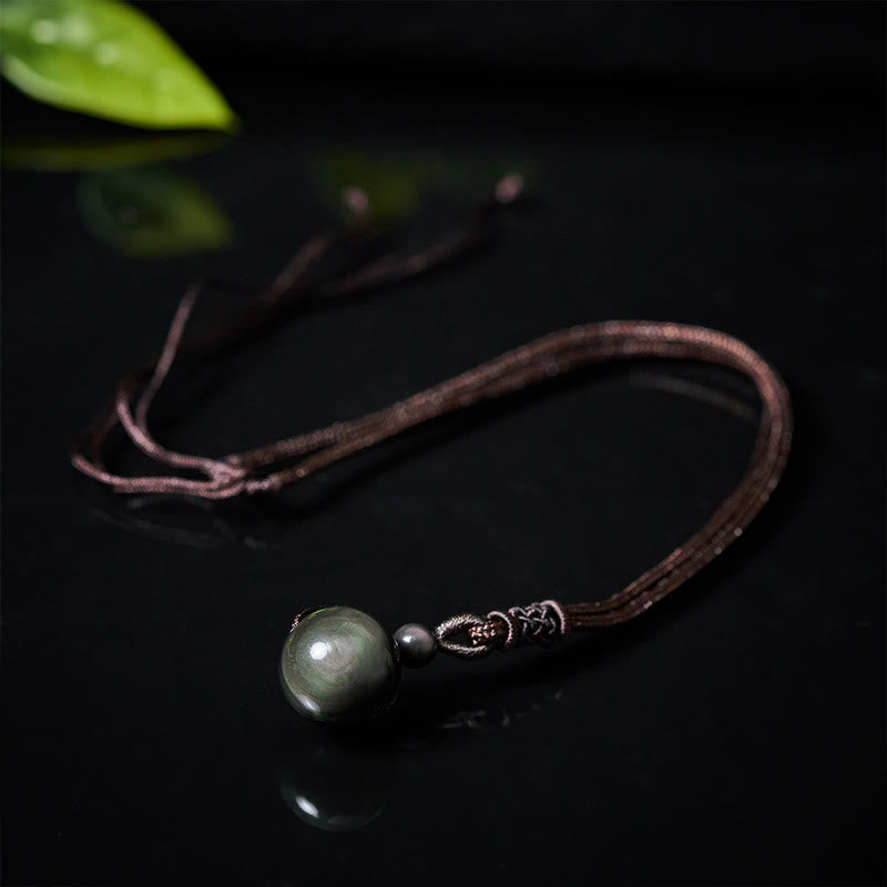 Wear FengShui Tiger's Eye Silver Sheen Obsidian Gold Sheen Obsidian Rainbow Obsidian Positive Necklace Pendant