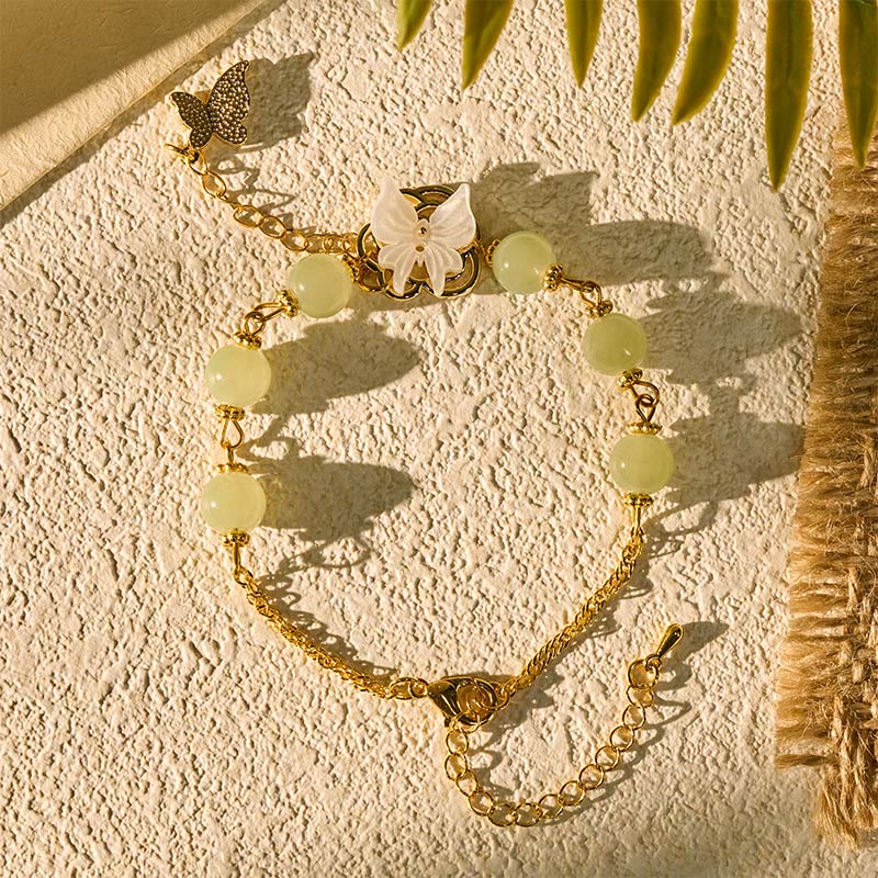 Wear FengShui Liuli Glass Bead Butterfly Blessing Love Bracelet
