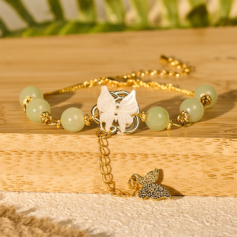 Wear FengShui Liuli Glass Bead Butterfly Blessing Love Bracelet