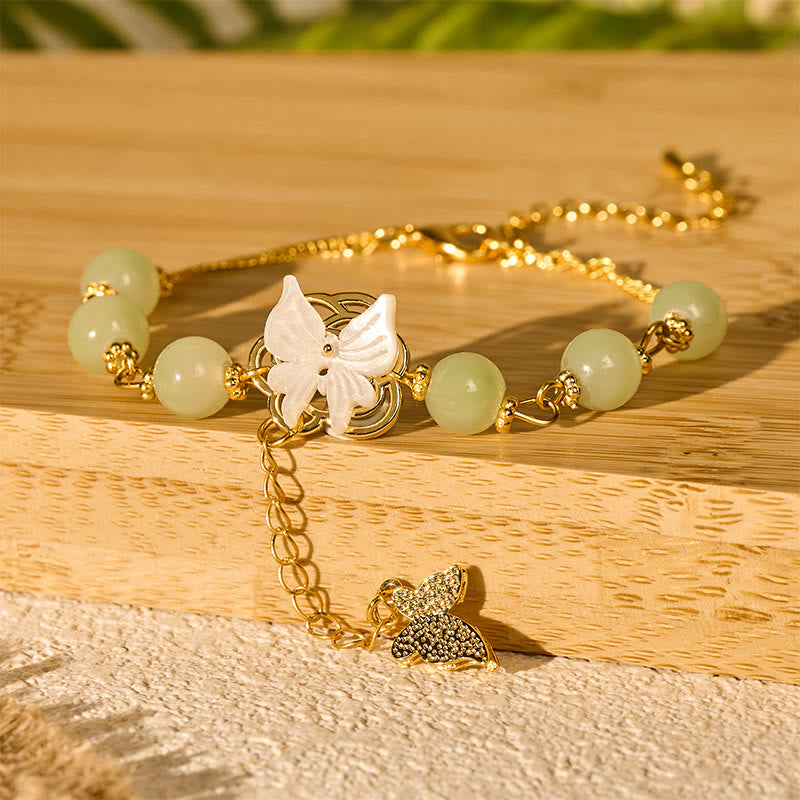 Wear FengShui Liuli Glass Bead Butterfly Blessing Love Bracelet