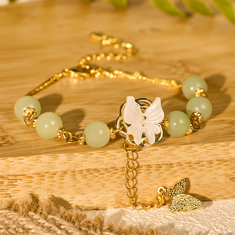 Wear FengShui Liuli Glass Bead Butterfly Blessing Love Bracelet