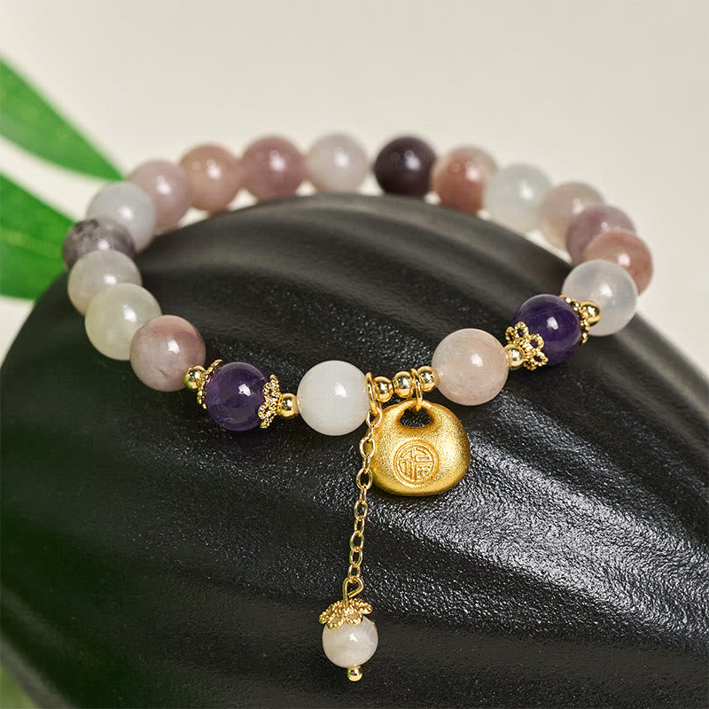 Wear FengShui Golden Silk Jade Fu Character Rabbit Ward Off Evil Spirits Bracelet