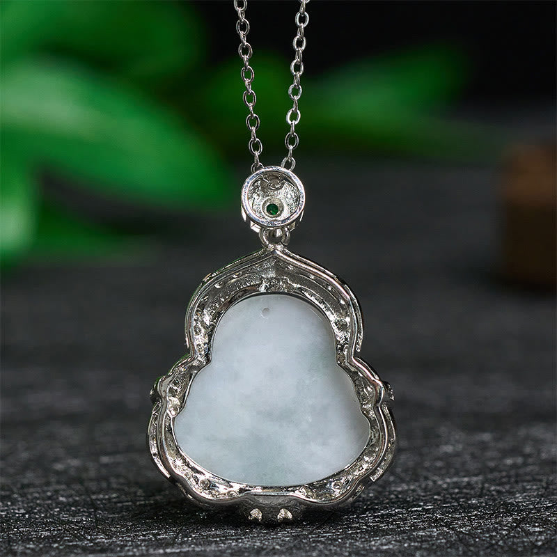 Wear FengShui Jade Laughing Buddha Abundance Necklace Pendant
