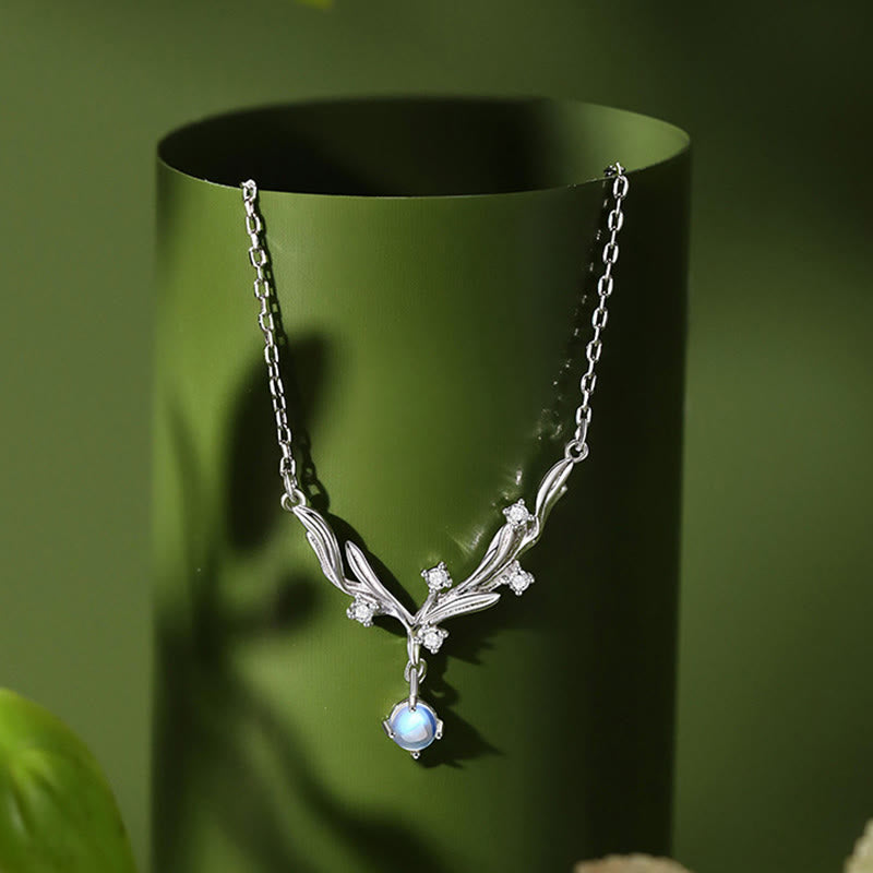 Wear FengShui 925 Sterling Silver Mistletoe Keep Away Evil Spirits Necklace Pendant