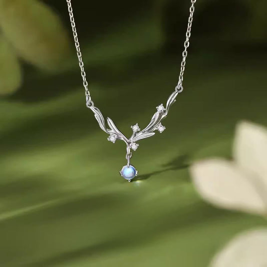 Wear FengShui 925 Sterling Silver Mistletoe Keep Away Evil Spirits Necklace Pendant