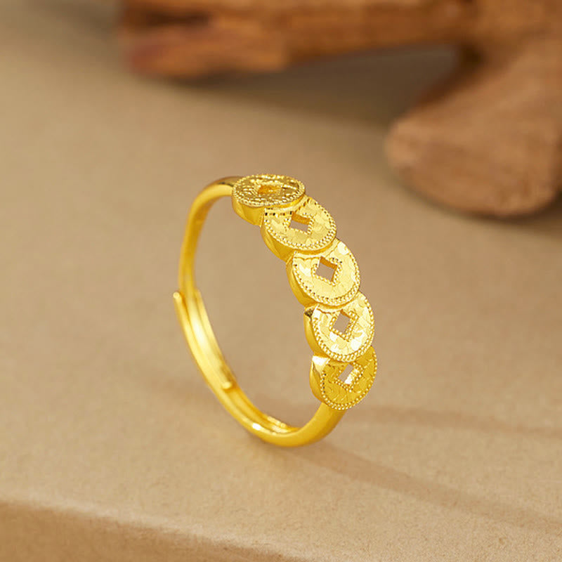 Wear FengShui 925 Sterling Silver Five-Emperor Coins Protection Ring Bracelet Necklace Pendant
