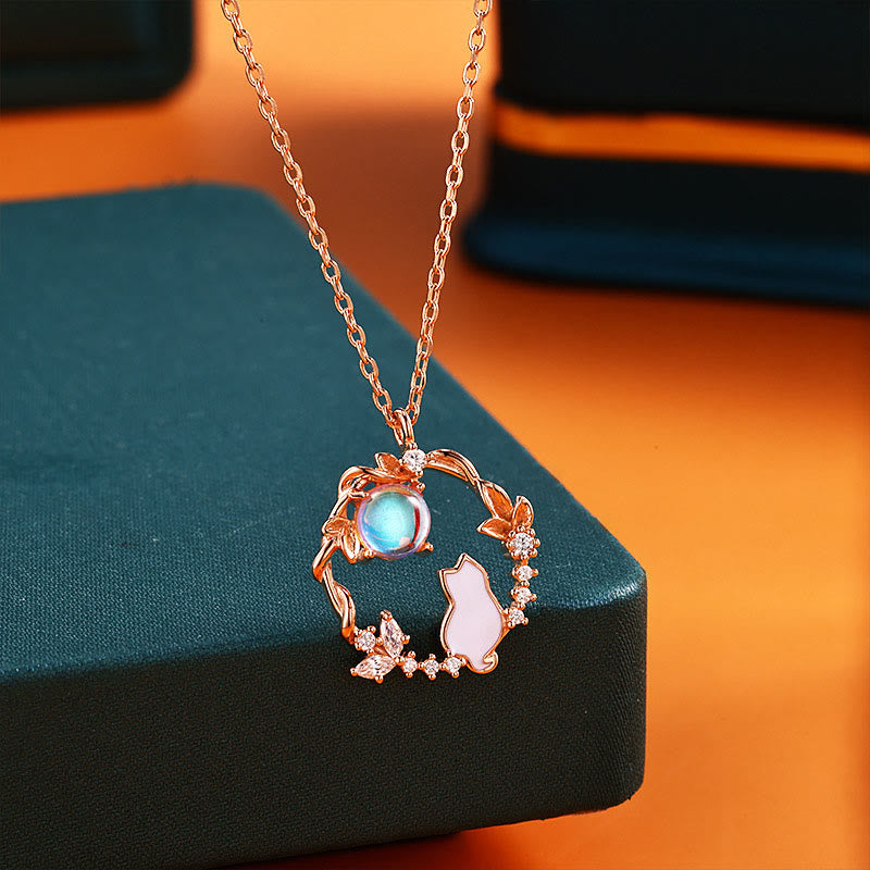 Wear FengShui 925 Sterling Silver Cat Flower Blessing Earrings Bracelet Necklace Pendant