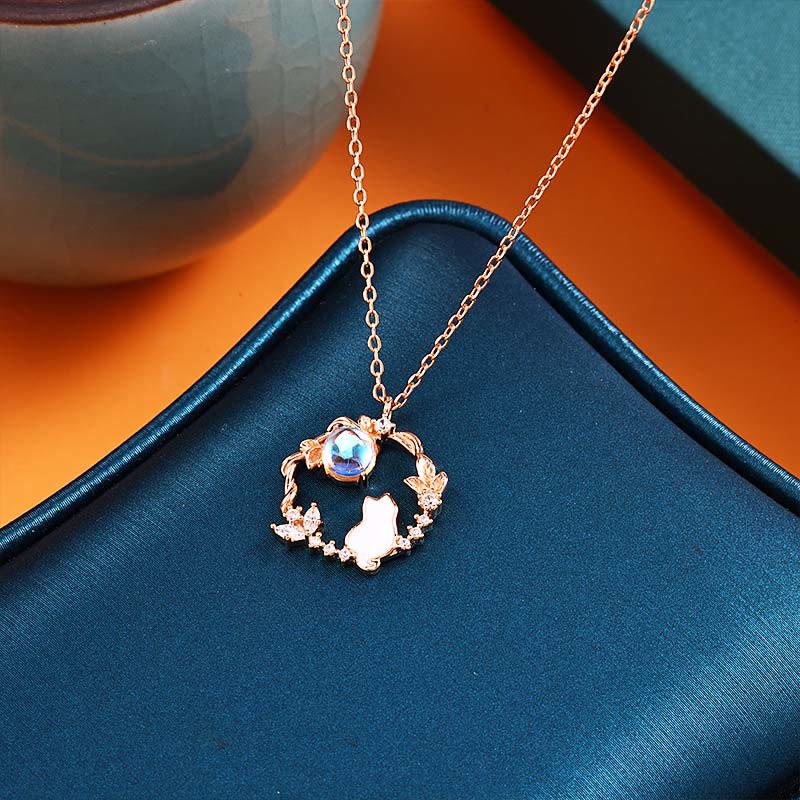 Wear FengShui 925 Sterling Silver Cat Flower Blessing Earrings Bracelet Necklace Pendant