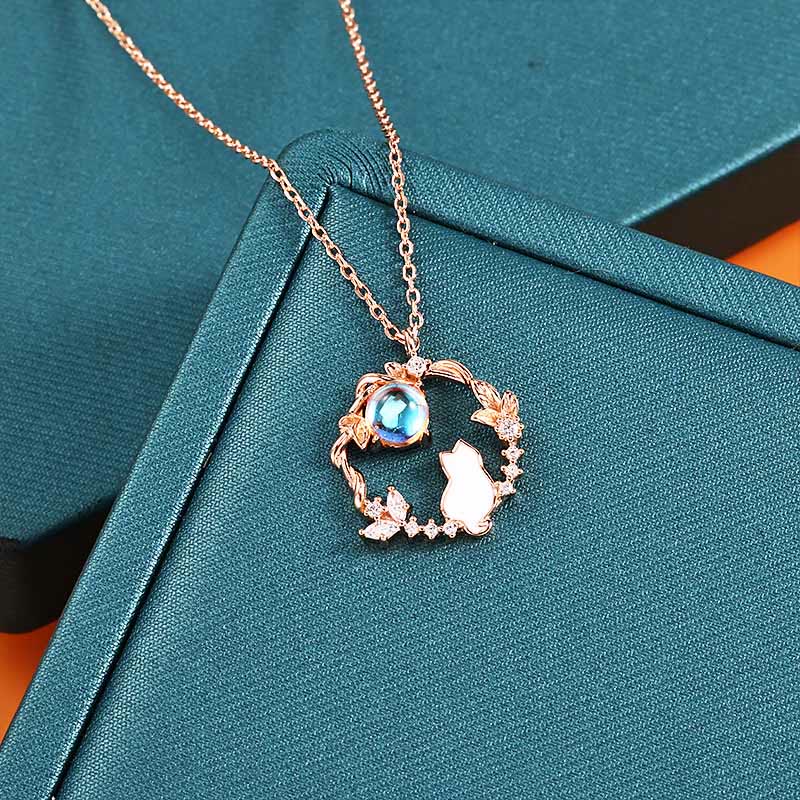 Wear FengShui 925 Sterling Silver Cat Flower Blessing Earrings Bracelet Necklace Pendant