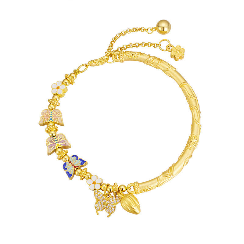 Wear FengShui 925 Sterling Silver Butterfly Flower Balance Bracelet
