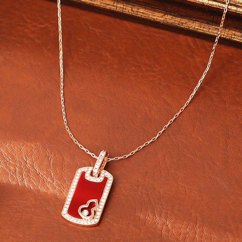 Wear FengShui Gourd Hollow Design Copper Protection Necklace Pendant