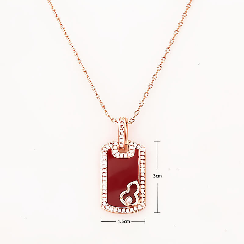 Wear FengShui Gourd Hollow Design Copper Protection Necklace Pendant