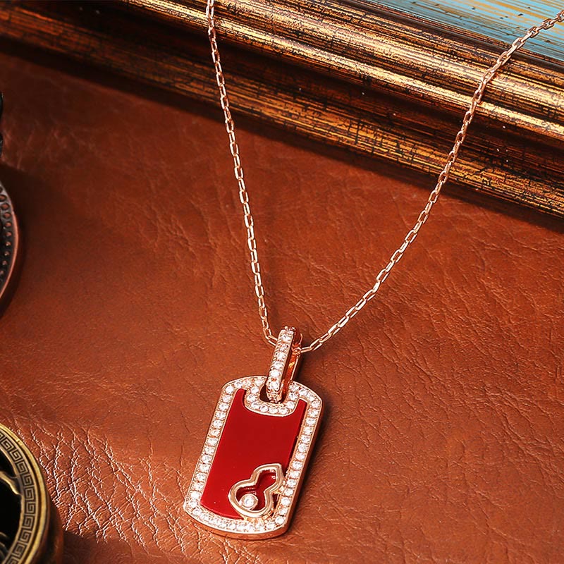 Wear FengShui Gourd Hollow Design Copper Protection Necklace Pendant