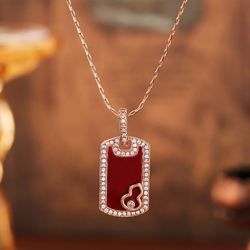 Wear FengShui Gourd Hollow Design Copper Protection Necklace Pendant