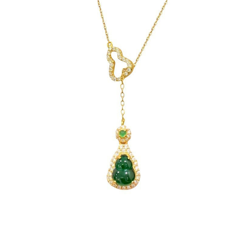 Wear FengShui Colorful Gourd Hollow Design Copper Balance Necklace Pendant