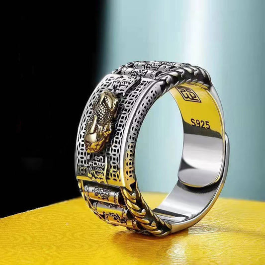 Wear FengShui Lucky FengShui PiXiu Wealth Prayer Wheels Couple Ring