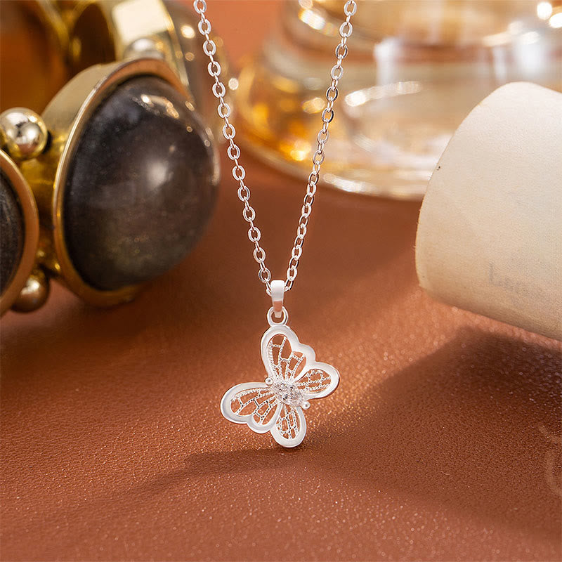 Wear FengShui 999 Sterling Silver Butterfly Protection Necklace Pendant