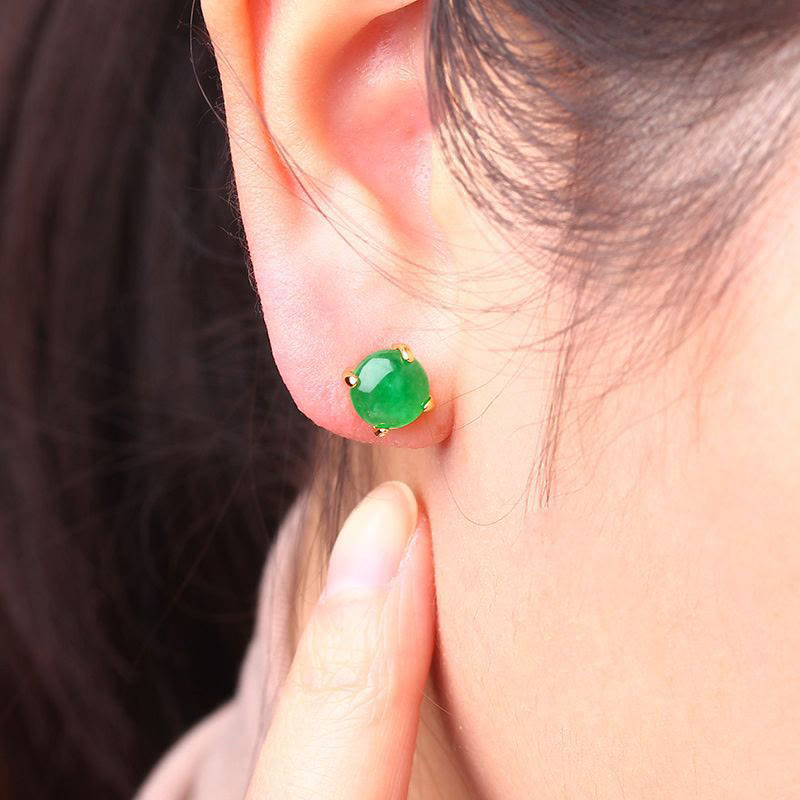 Wear FengShui Jade 925 Sterling Silver Abundance Earrings