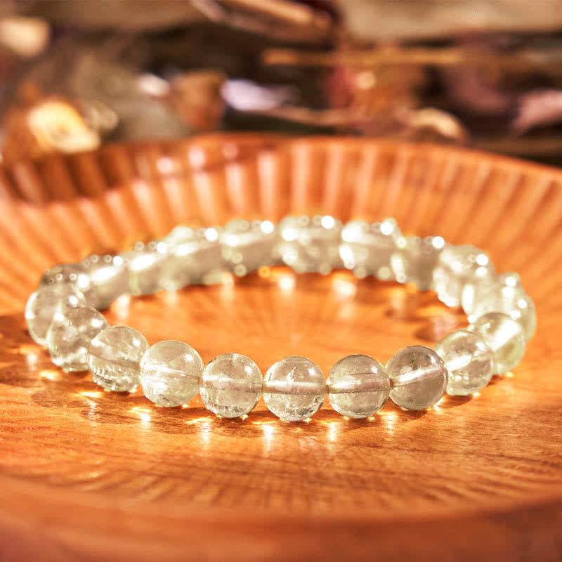 Wear FengShui Natural Golden Rutilated Quartz Auspiciousness Protection Bracelet