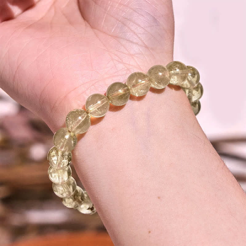 Wear FengShui Natural Golden Rutilated Quartz Auspiciousness Protection Bracelet